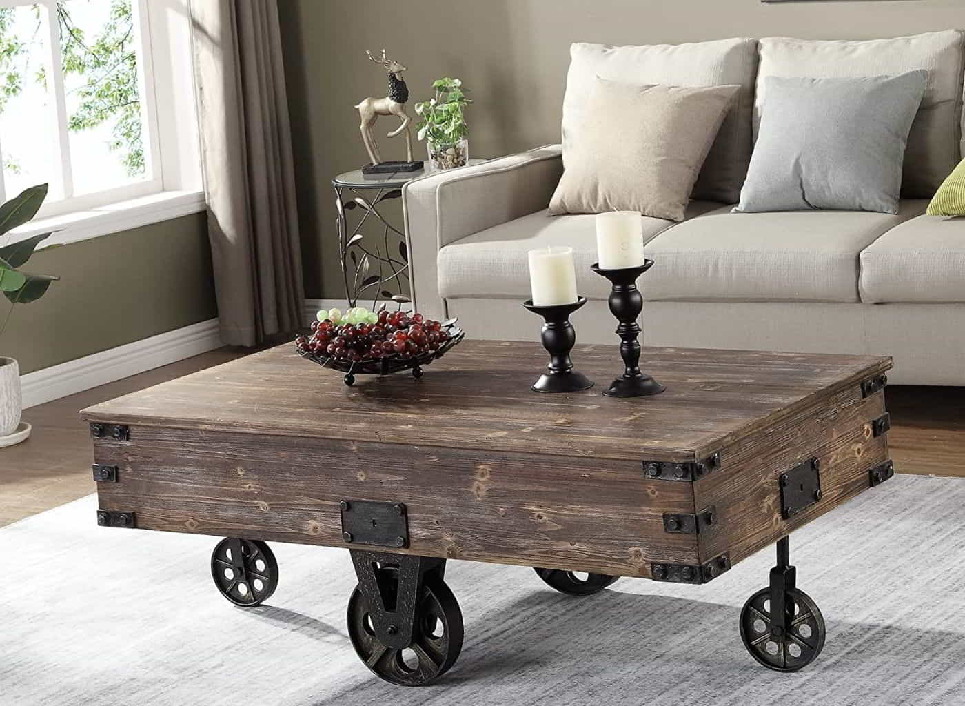 factory cart coffee accent table