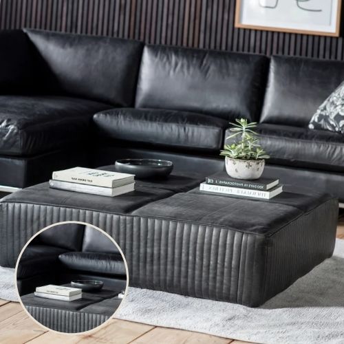black sofa and coffee table colour combo
