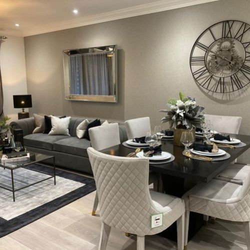 Grey Living Room Dining Room Combo