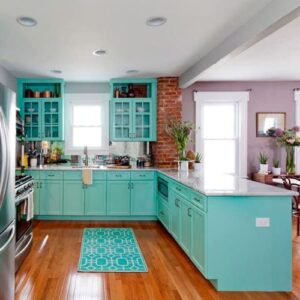 Turquoise Kitchen Cabinet Color Scheme Ideas