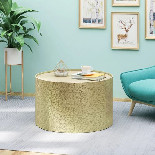 gold- drum coffee table