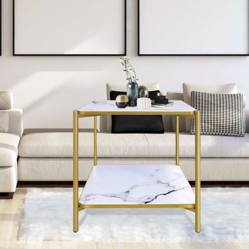 square gold coffee table