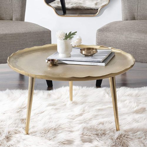 round gold coffee table