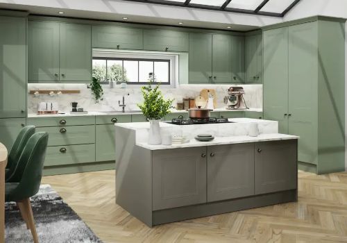 Sage Green and Grey Kitchen