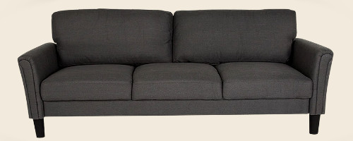 Harrison Modern Dark Grey Fabric Sofa