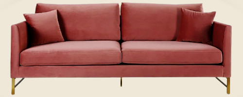 Massi Rose Velvet Sofa