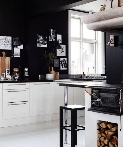 black paint for kitchen with white cabinets