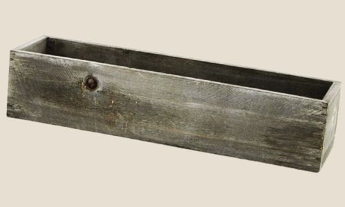 rectangular wooden planter box