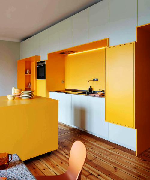 mustard yellow paint for kitchen with white cabinets