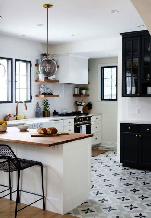 start with a neutral base for a monochromatic kitchen